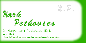 mark petkovics business card